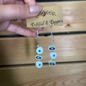 Asymmetric Evil Eye Earrings